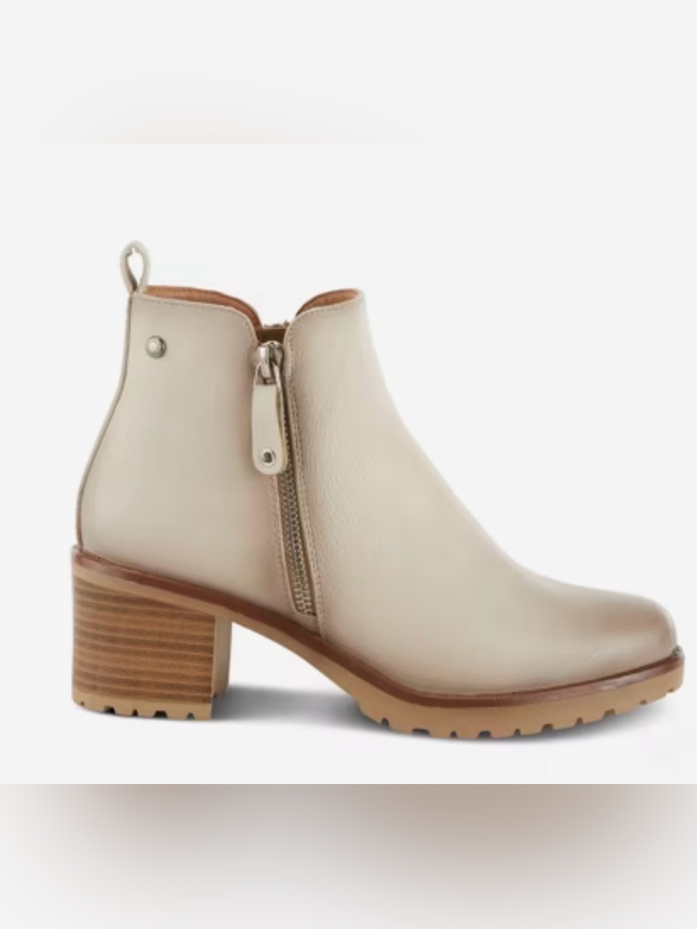 Patrizia by Spring Step Women's Cream Ankle Bootie with Side Zip Size 8.5 - Picture 2 of 16